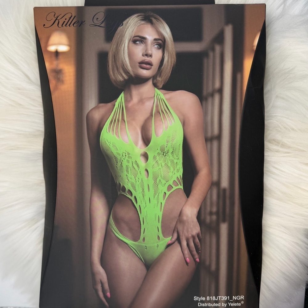 𝅺MULTI-STRAP halter neck cut out bodysuit lingerie